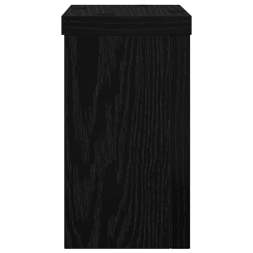 vidaXL Plant Stand 2 pcs Black Oak 10 x 10 x 18 cm Engineered Wood