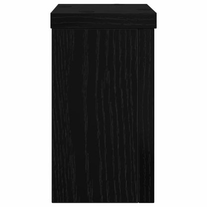 vidaXL Plant Stand 2 pcs Black Oak 10 x 10 x 18 cm Engineered Wood
