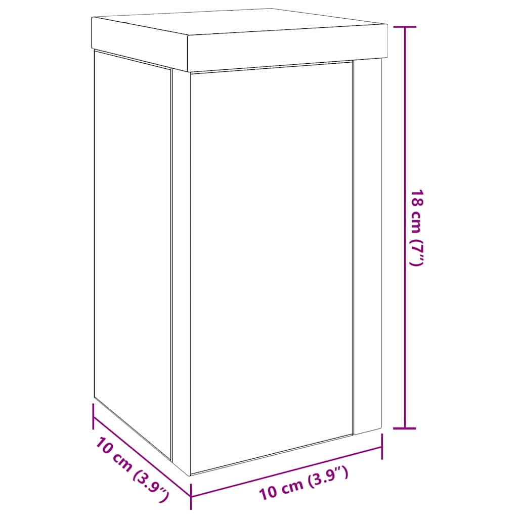 vidaXL Plant Stand 2 pcs Black Oak 10 x 10 x 18 cm Engineered Wood