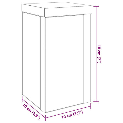 vidaXL Plant Stand 2 pcs Black Oak 10 x 10 x 18 cm Engineered Wood