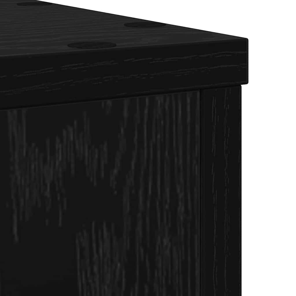 vidaXL Plant Stand 2 pcs Black Oak 20 x 20 x 30 cm Engineered Wood