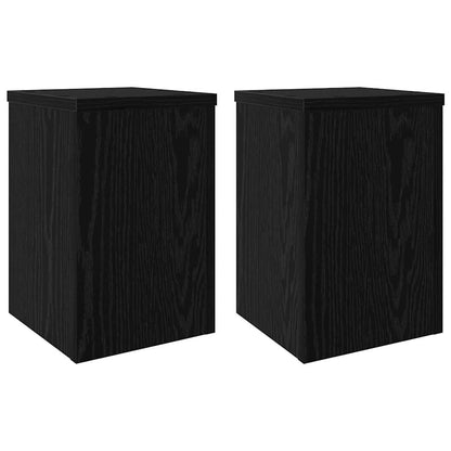 vidaXL Plant Stand 2 pcs Black Oak 20 x 20 x 30 cm Engineered Wood