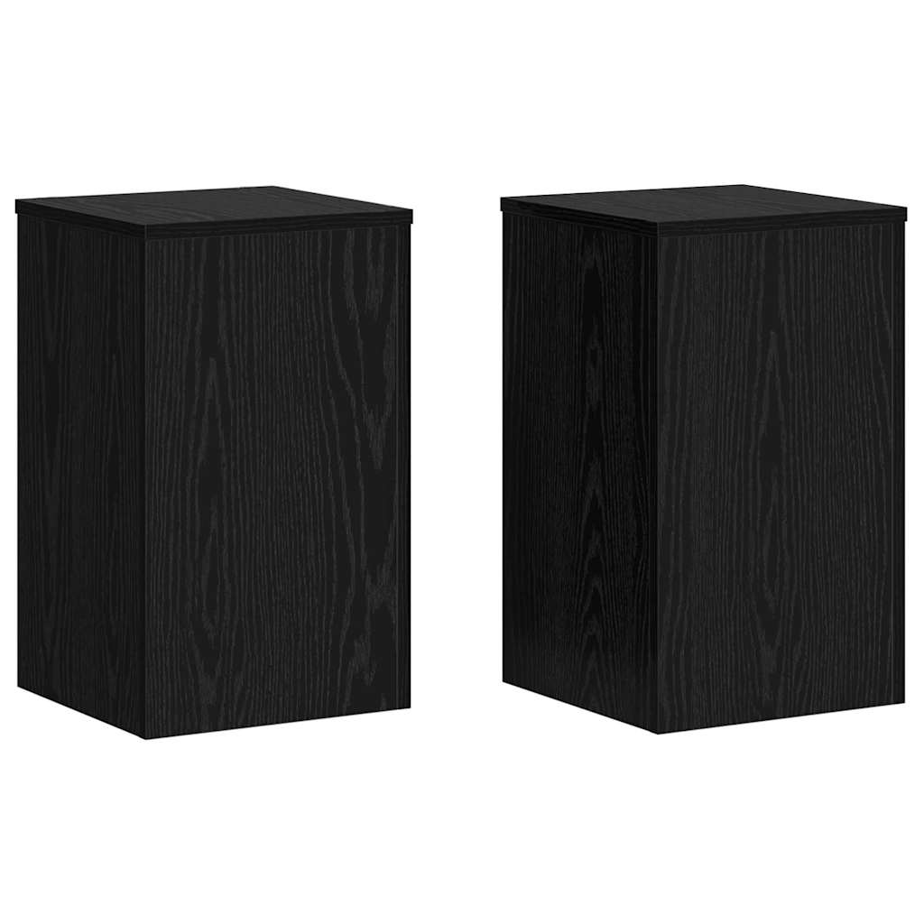 vidaXL Plant Stand 2 pcs Black Oak 30 x 30 x 50 cm Engineered Wood