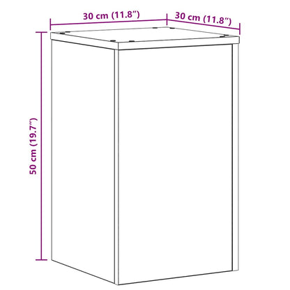 vidaXL Plant Stand 2 pcs Black Oak 30 x 30 x 50 cm Engineered Wood