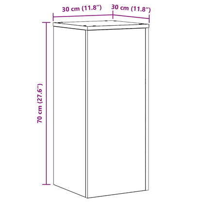 vidaXL Plant Stand 2 pcs Black Oak 30 x 30 x 70 cm Engineered Wood
