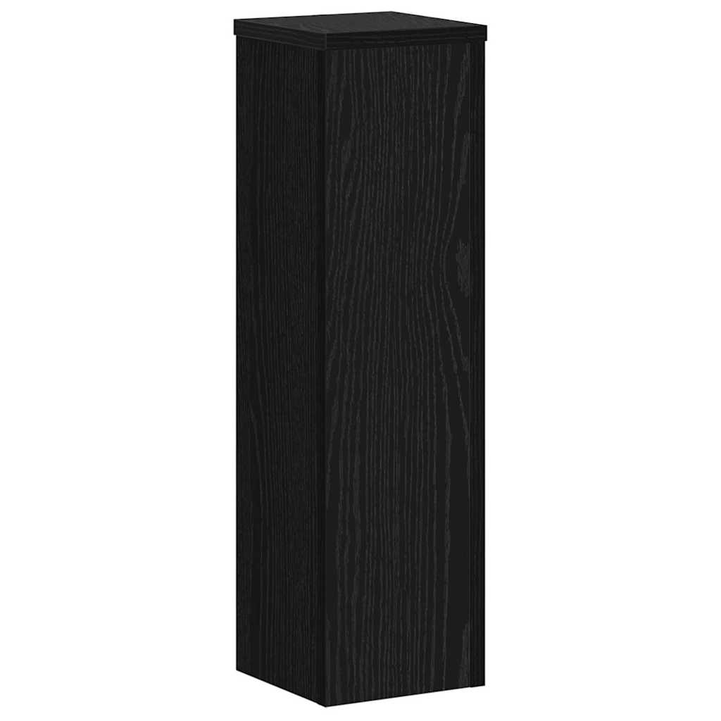 vidaXL Plant Stand 2 pcs Black Oak 17 x 17 x 60 cm Engineered Wood