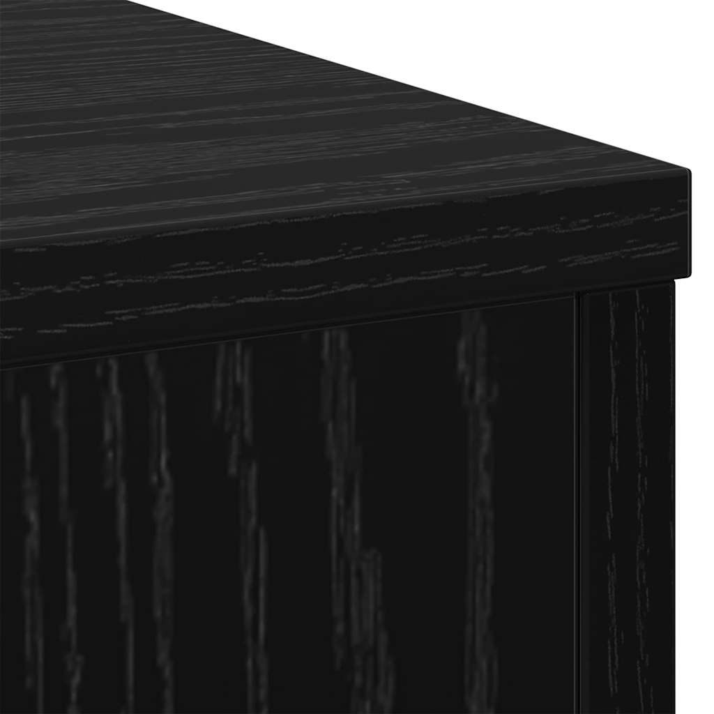 vidaXL Plant Stand 2 pcs Black Oak 25 x 25 x 80 cm Engineered Wood