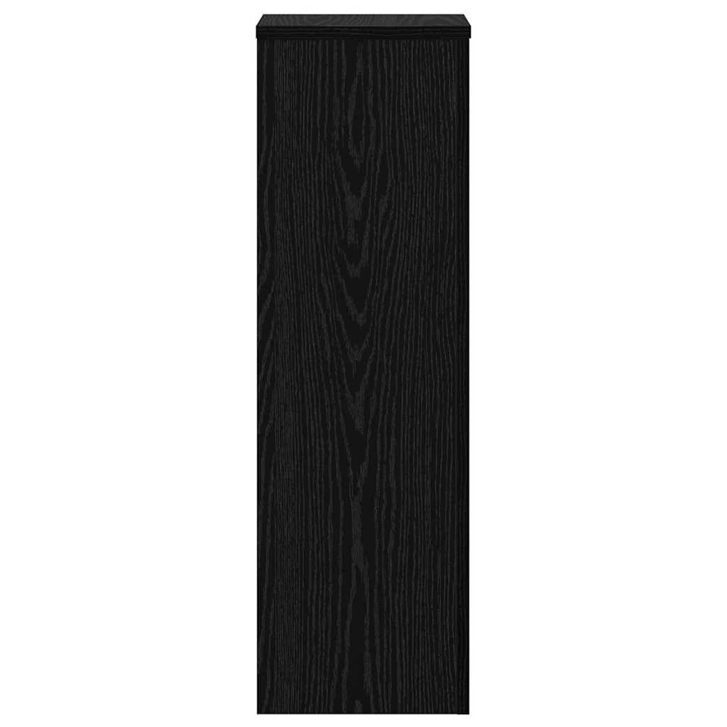 vidaXL Plant Stand 2 pcs Black Oak 25 x 25 x 80 cm Engineered Wood