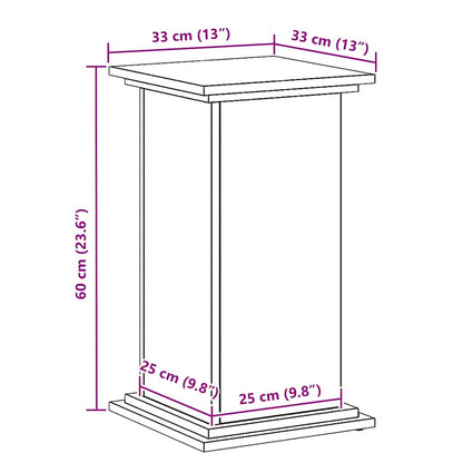 vidaXL Plant Stand Black Oak 33 x 33 x 60 cm Engineered wood