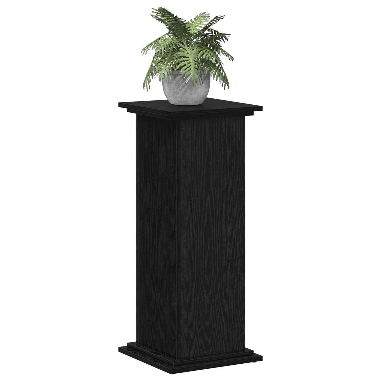 vidaXL Plant Stand Black Oak 33 x 33 x 80 cm Engineered wood