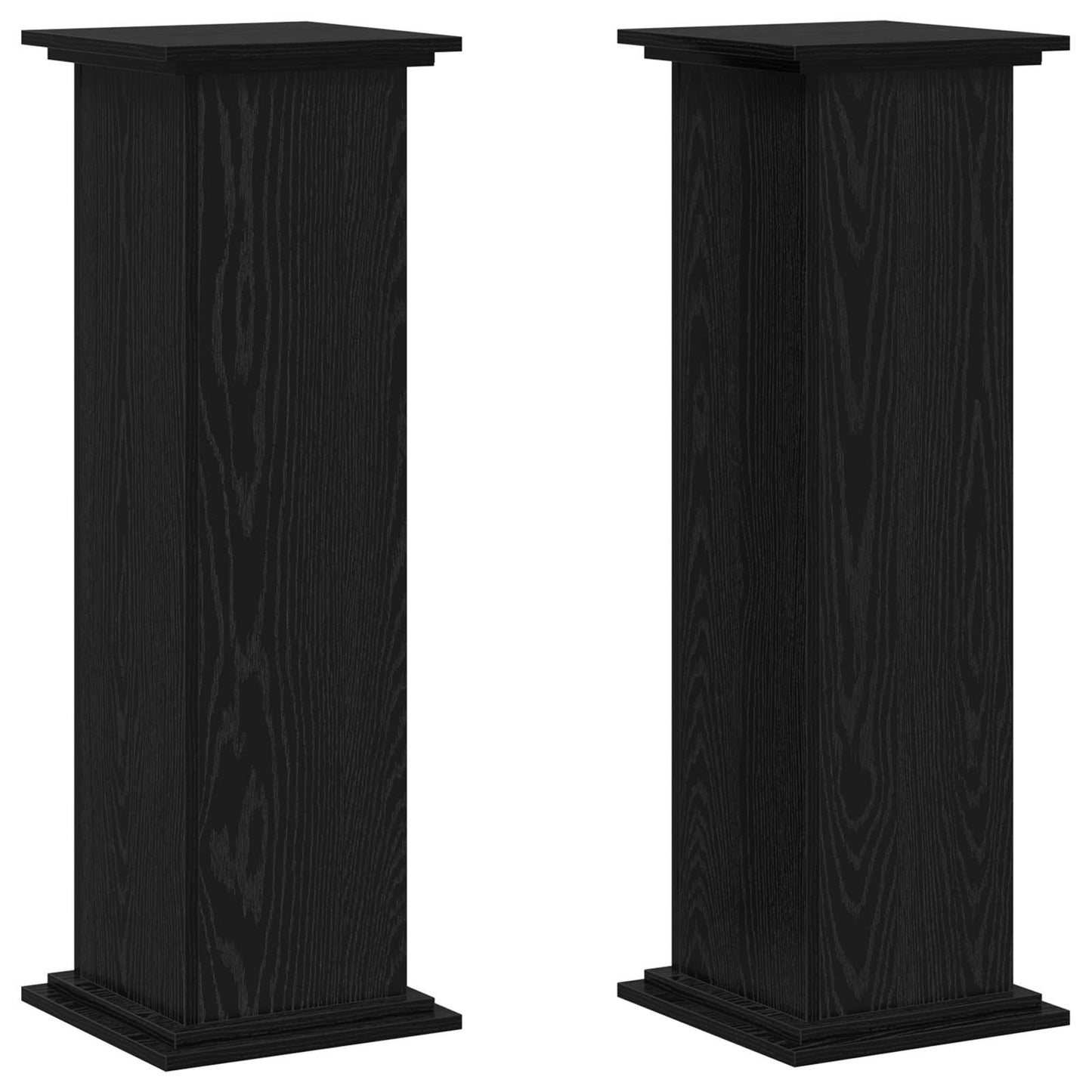 vidaXL Plant Stand Black Oak 33 x 33 x 100 cm Engineered wood