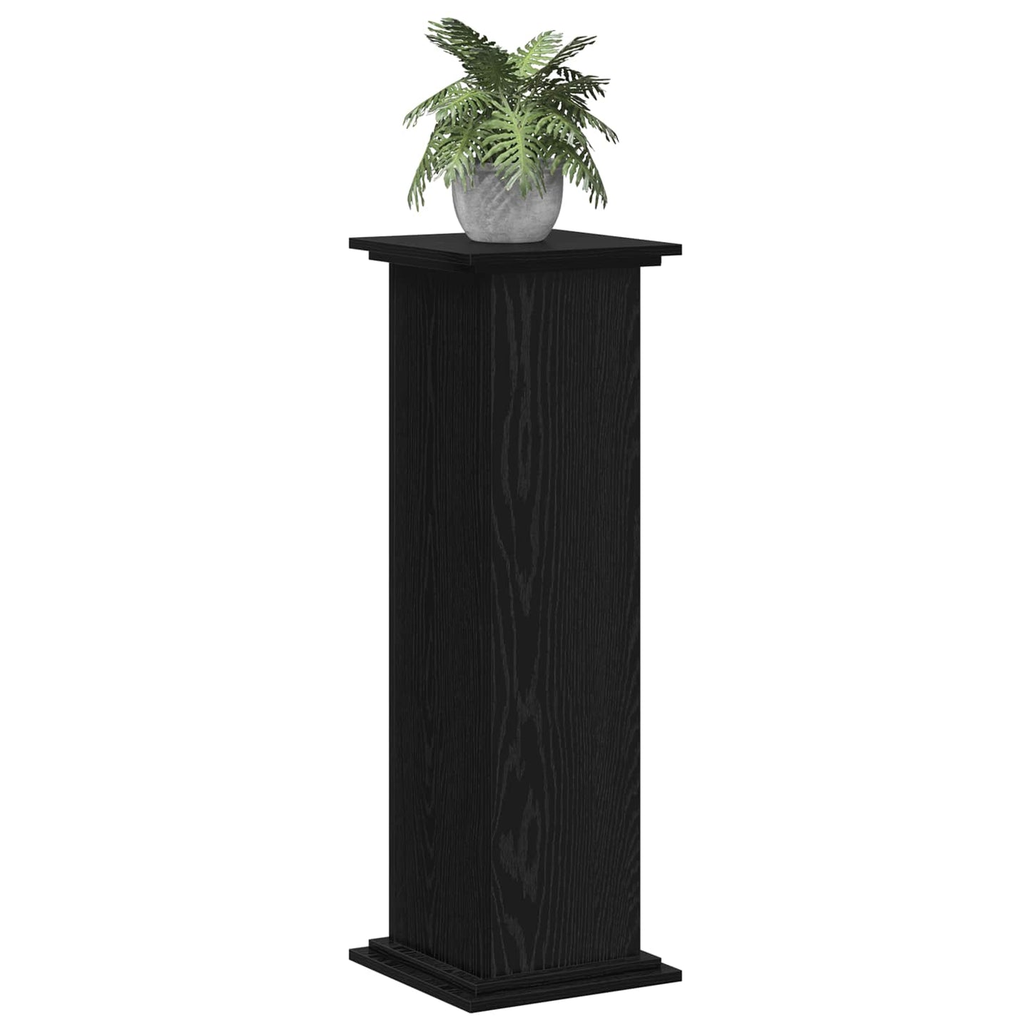 vidaXL Plant Stand Black Oak 33 x 33 x 100 cm Engineered wood
