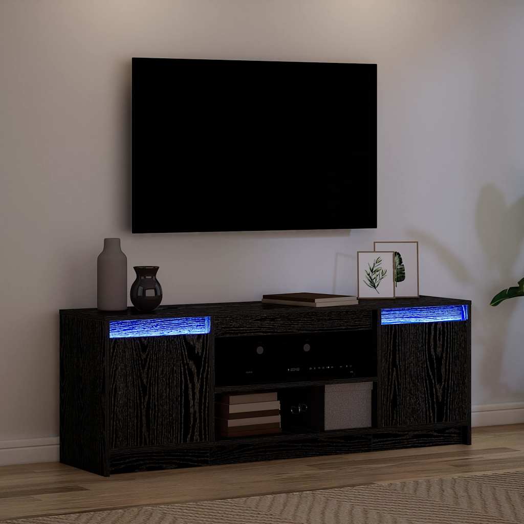 vidaXL TV Units Black 139.5 x 34 x 50 cm Engineered wood