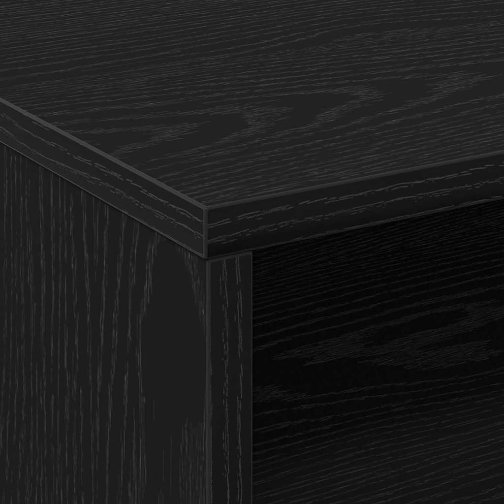 vidaXL Cabinet with Shelf with Wheel Black Oak 60 x 48 x 74.5 cm