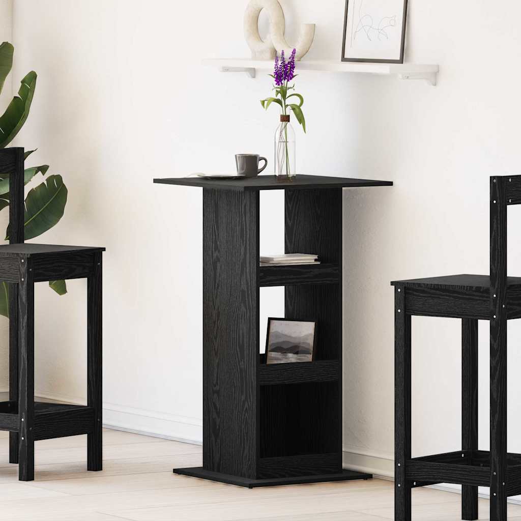 vidaXL Bar Table 60 x 60 x 100 cm Engineered Wood Black Oak