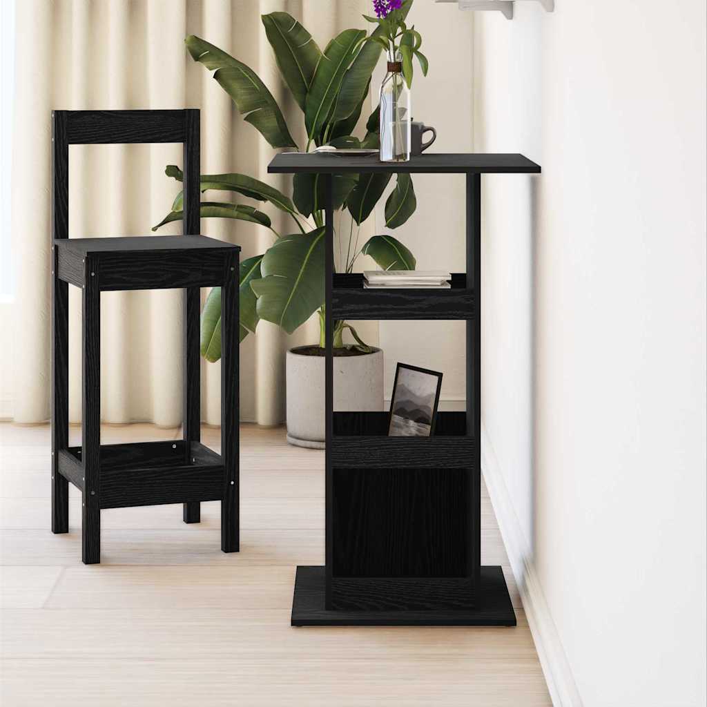vidaXL Bar Table 60 x 60 x 100 cm Engineered Wood Black Oak