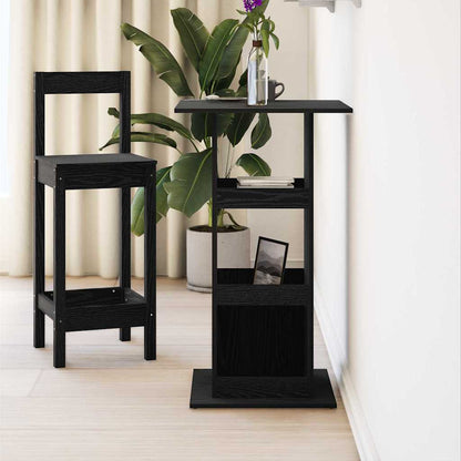 vidaXL Bar Table 60 x 60 x 100 cm Engineered Wood Black Oak