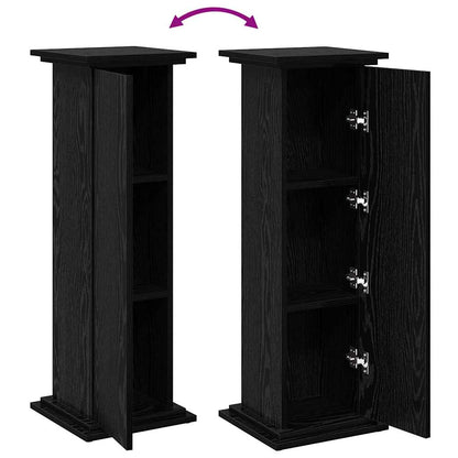 vidaXL Display Stand Black Oak 31 x 30 x 90 cm Engineered wood