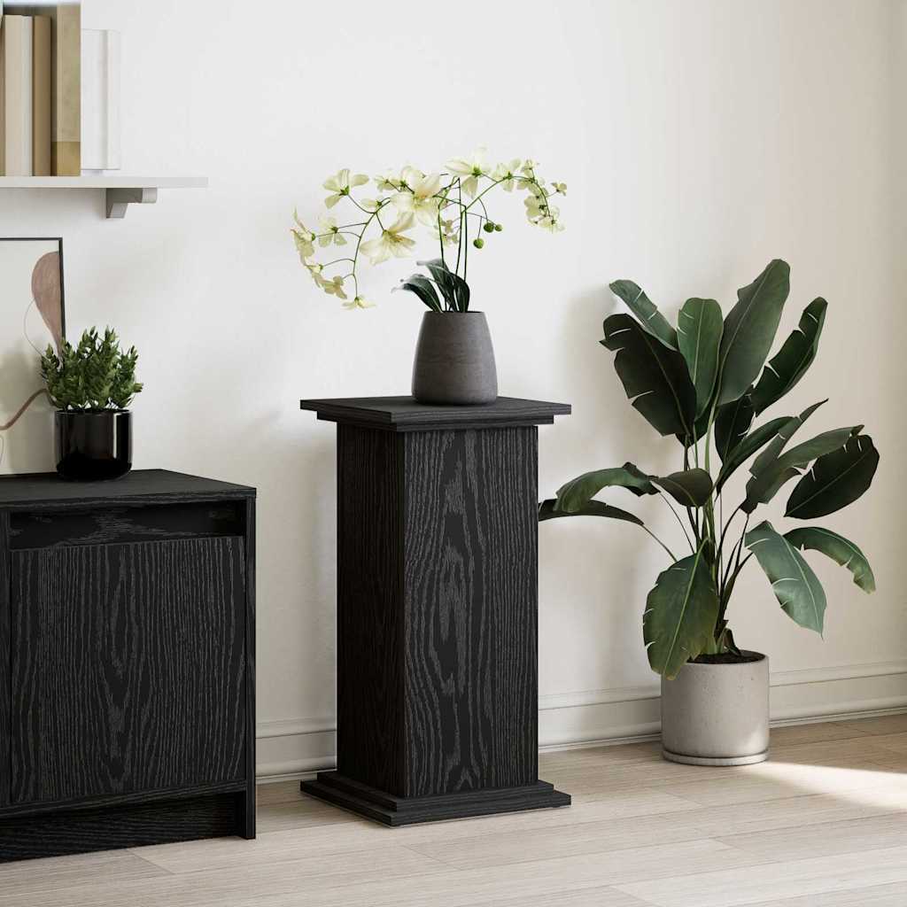 vidaXL Display Stand Black Oak 31 x 30 x 60 cm Engineered wood
