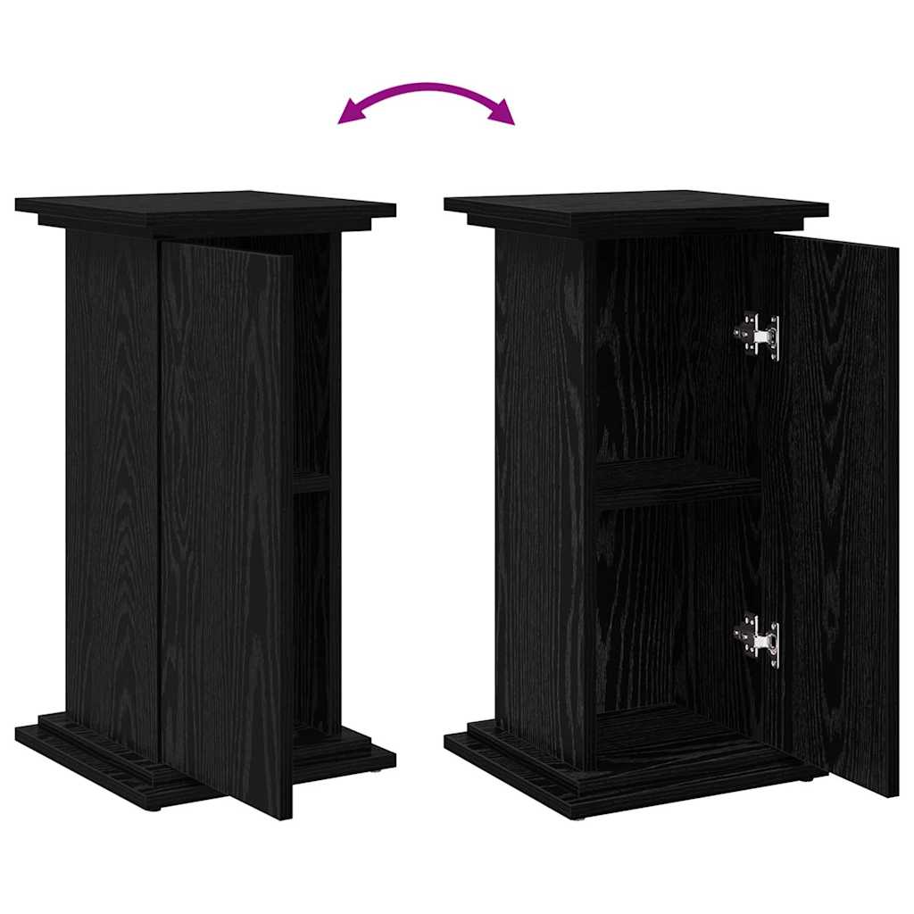 vidaXL Display Stand Black Oak 31 x 30 x 60 cm Engineered wood