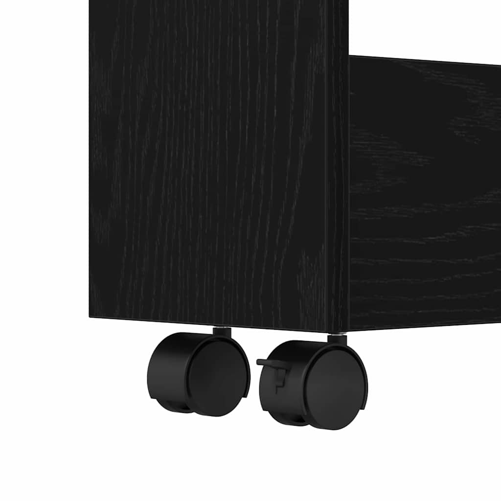 vidaXL Narrow Storage Trolley Black Oak 60 x 18 x 70 cm