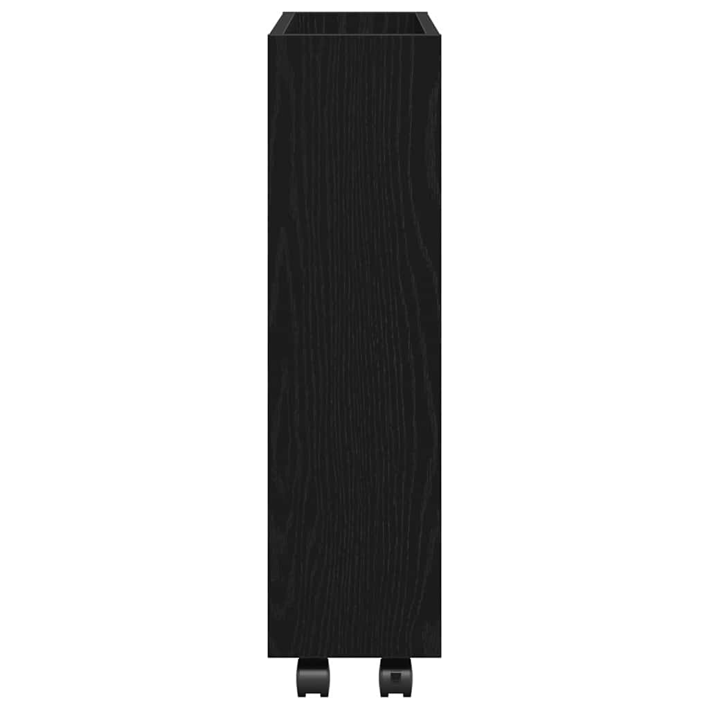 vidaXL Narrow Storage Trolley Black Oak 60 x 18 x 70 cm