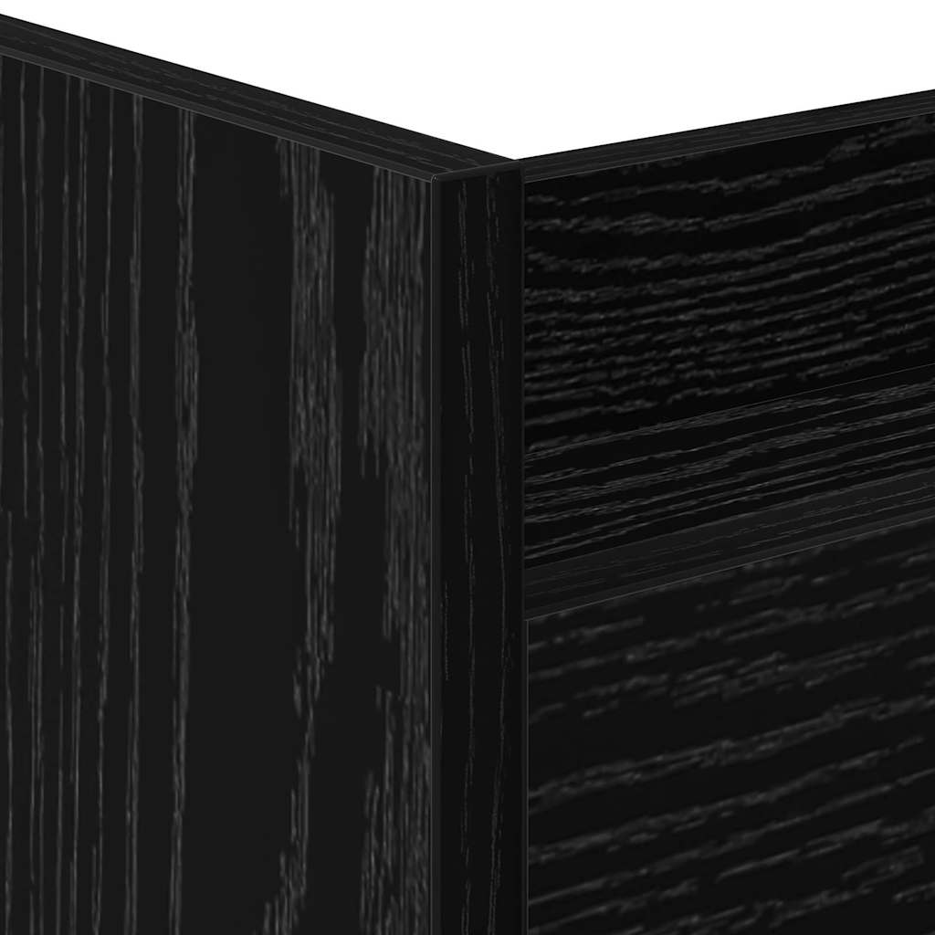 vidaXL Narrow Storage Trolley Black Oak 60 x 22 x 80 cm