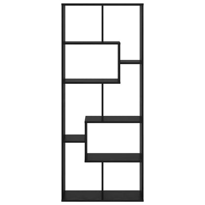 vidaXL Book Cabinet 8-Tier 67 x 25 x 162 cm Engineered Wood Black Oak