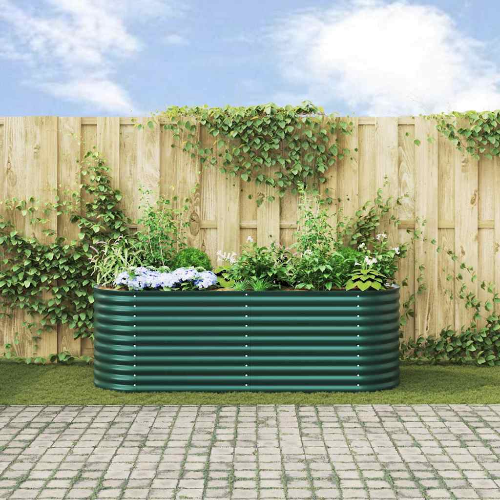 vidaXL Raised Bed Green 240 x 80 x 81 cm Steel