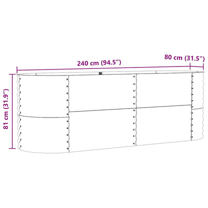 vidaXL Raised Bed Green 240 x 80 x 81 cm Steel
