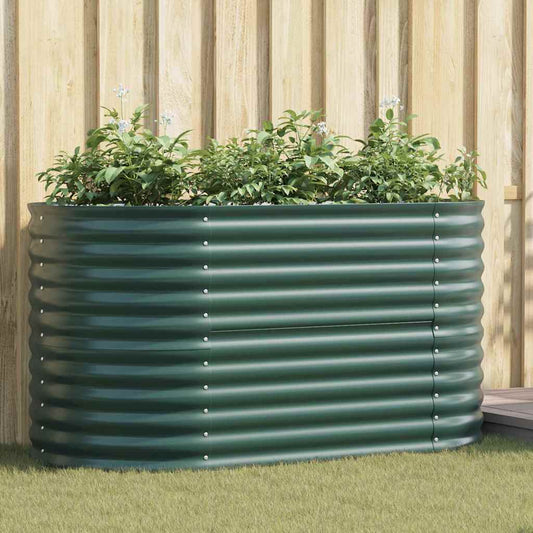 vidaXL Raised Bed Green 160 x 80 x 81 cm Steel