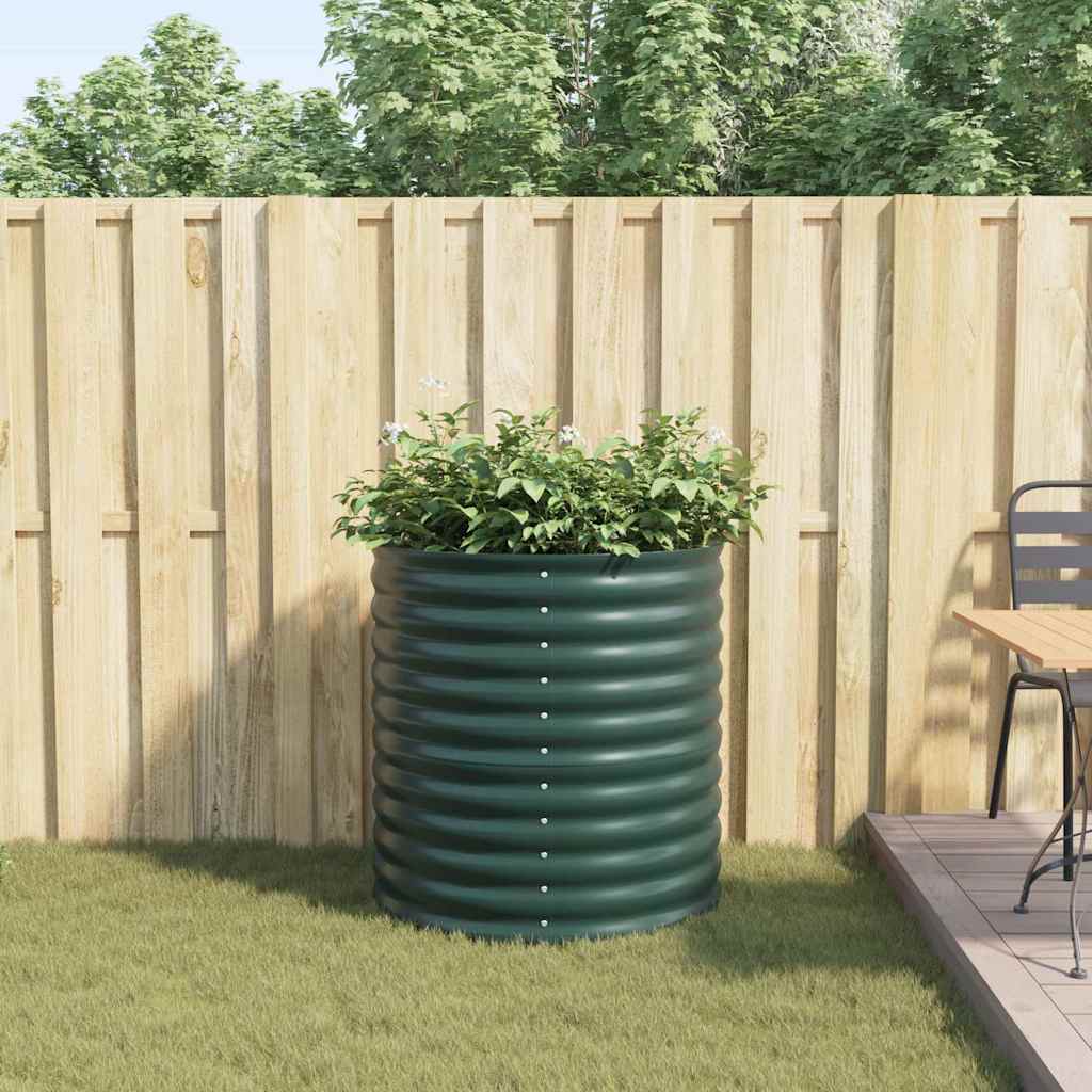 vidaXL Raised Bed Green 80 x 80 x 81 cm Steel
