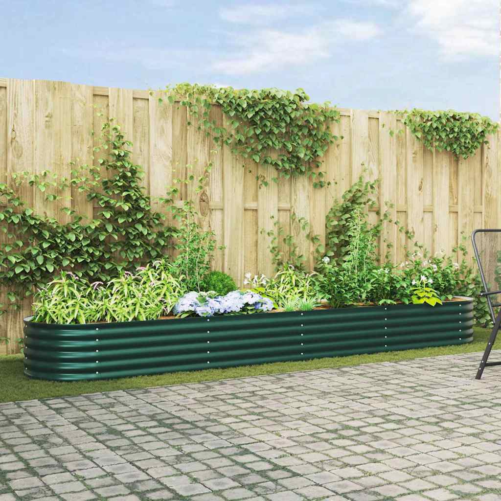vidaXL Raised Bed Green 400 x 80 x 44 cm Steel