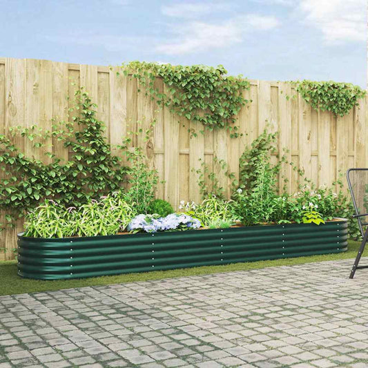 vidaXL Raised Bed Green 400 x 80 x 44 cm Steel