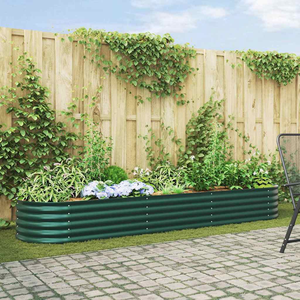 vidaXL Raised Bed Green 320 x 80 x 44 cm Steel