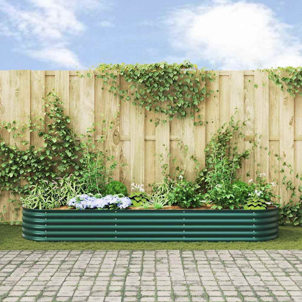 vidaXL Raised Bed Green 320 x 80 x 44 cm Steel