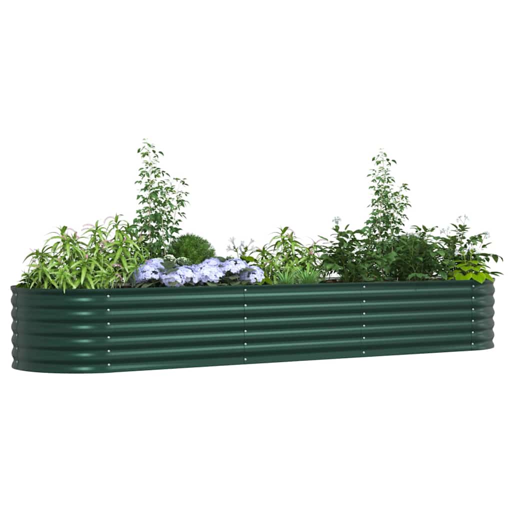 vidaXL Raised Bed Green 320 x 80 x 44 cm Steel