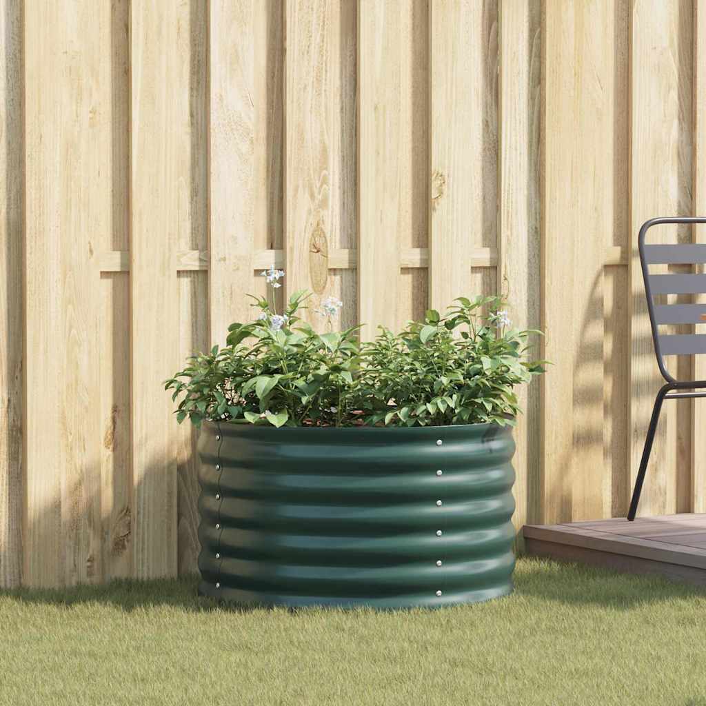 vidaXL Raised Bed Green 80 x 80 x 44 cm Steel