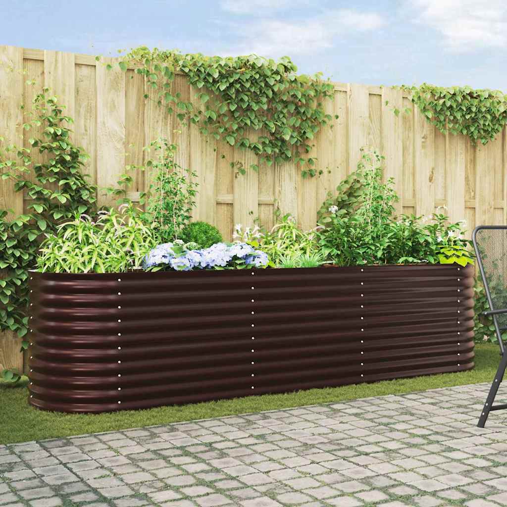vidaXL Raised Bed Brown 320 x 80 x 81 cm Steel