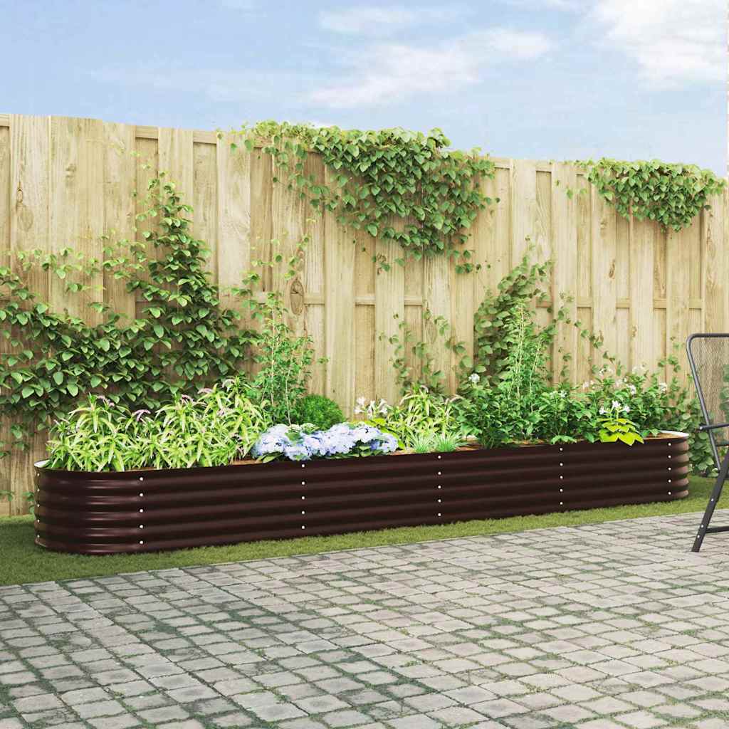 vidaXL Raised Bed Brown 400 x 80 x 44 cm Steel