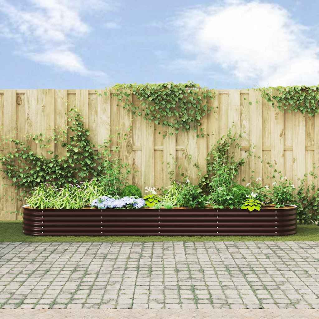 vidaXL Raised Bed Brown 400 x 80 x 44 cm Steel