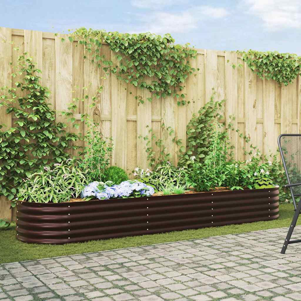 vidaXL Raised Bed Brown 320 x 80 x 44 cm Steel