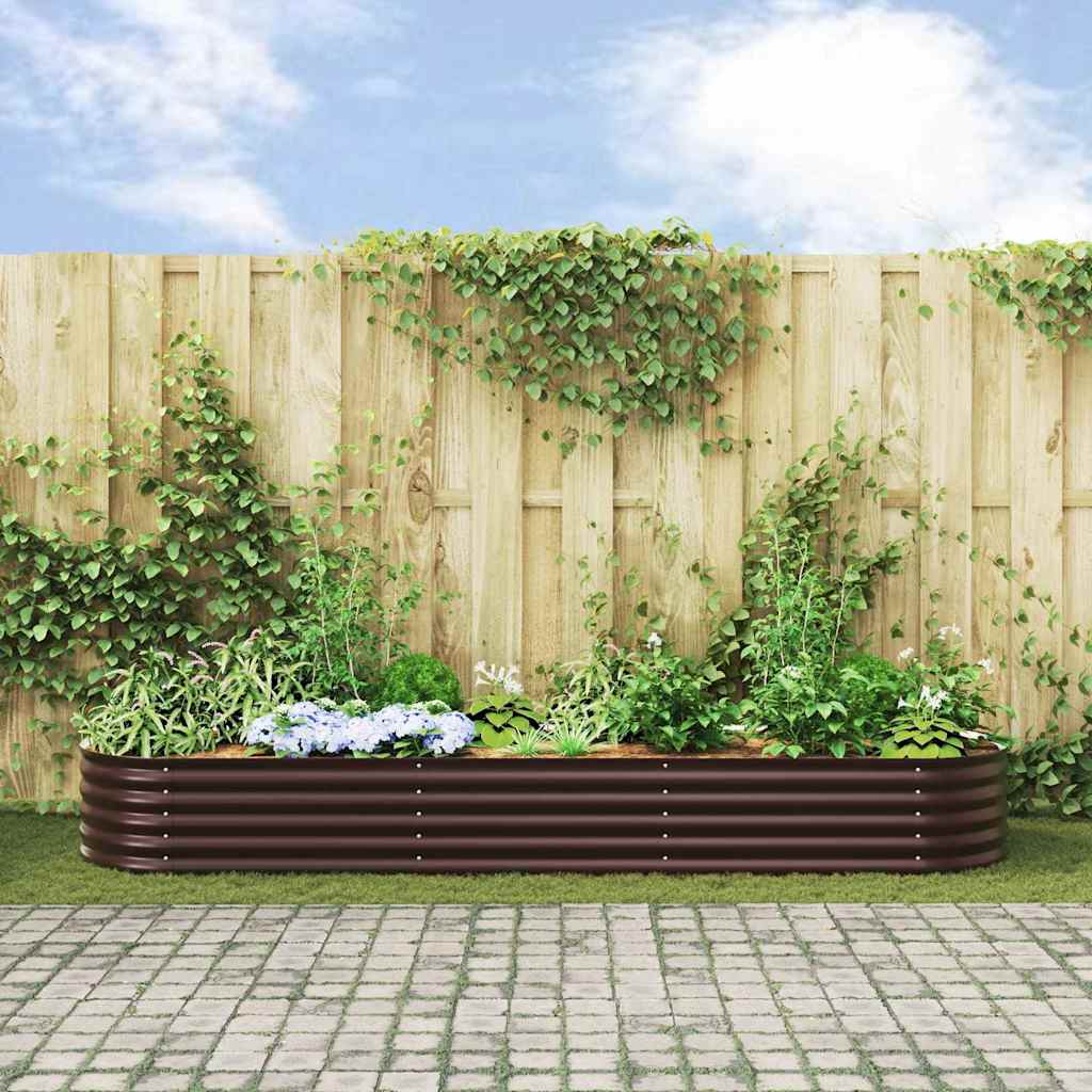 vidaXL Raised Bed Brown 320 x 80 x 44 cm Steel