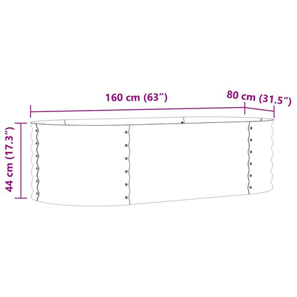 vidaXL Raised Bed Brown 160 x 80 x 44 cm Steel