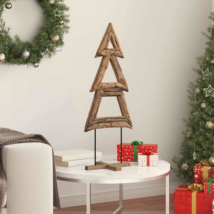 vidaXL Christmas Tree with Stand Brown 90 cm Solid teak wood