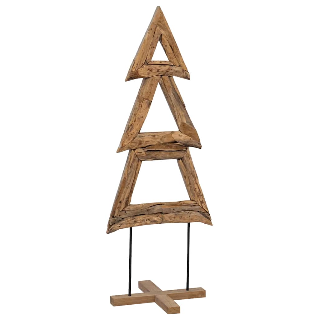 vidaXL Christmas Tree with Stand Brown 90 cm Solid teak wood