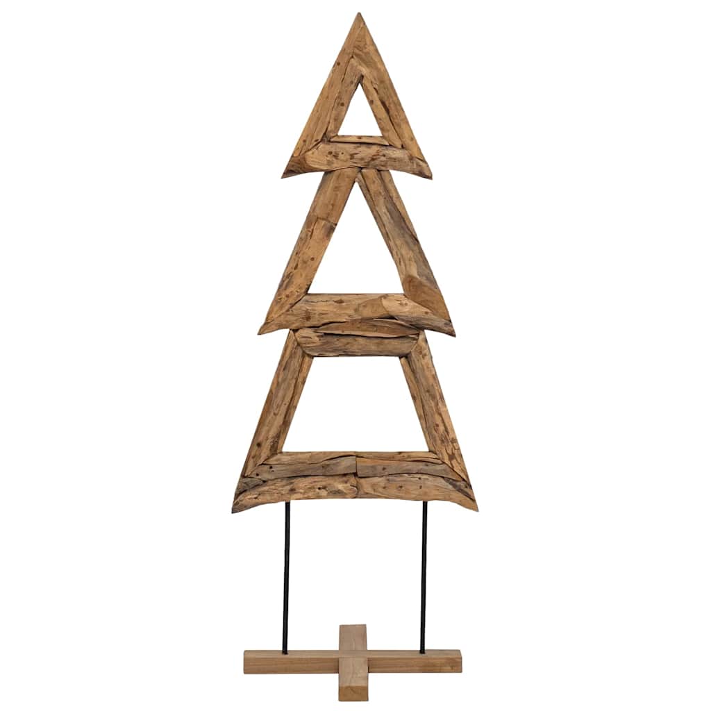 vidaXL Christmas Tree with Stand Brown 90 cm Solid teak wood