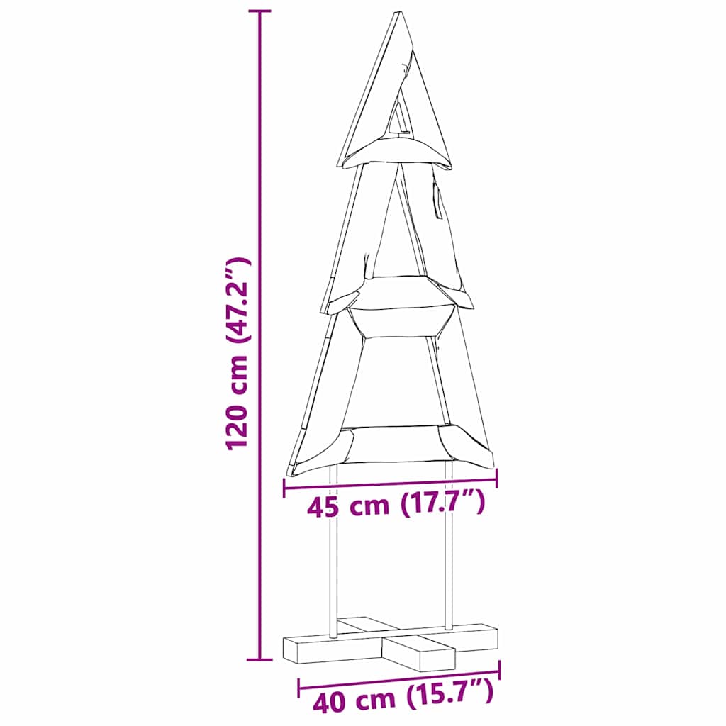 vidaXL Christmas Tree with Stand Brown 120 cm Solid teak wood