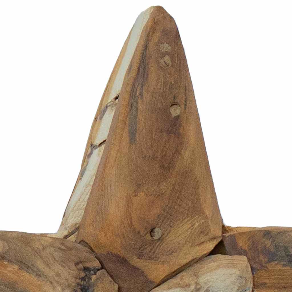 vidaXL Christmas Star Brown 30 x 5 x 45 cm Solid Teak Wood