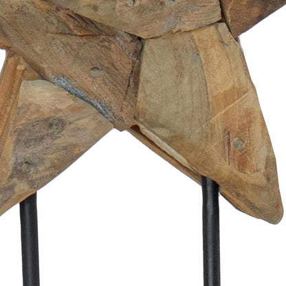 vidaXL Christmas Star Brown 30 x 5 x 45 cm Solid Teak Wood